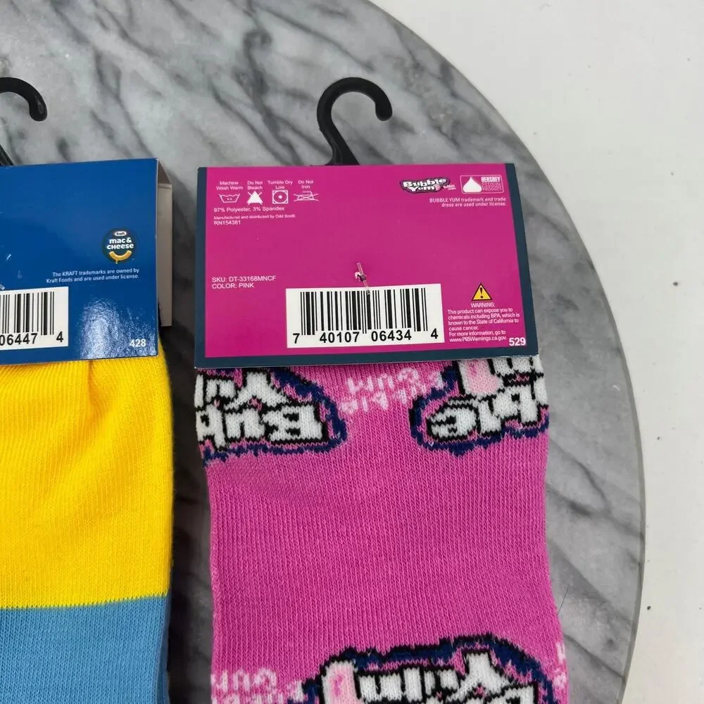Pop Tarts, Kraft Mac & Cheese, Bubble Yum‎ Crew Socks Mens 6-12 Novelty 3 Pairs